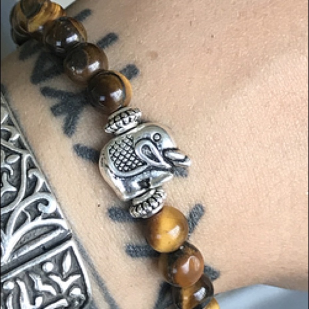 🔴SALE ! Tiger eye elephant boho bead bracelet - Picture 3 of 9